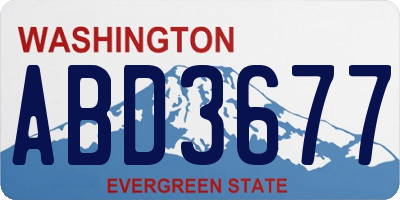WA license plate ABD3677