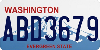 WA license plate ABD3679