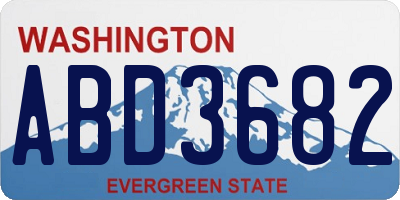 WA license plate ABD3682