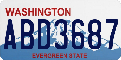 WA license plate ABD3687