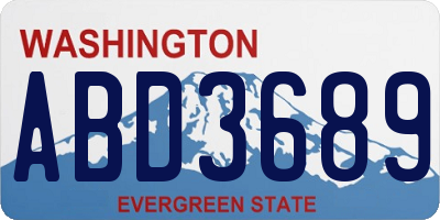 WA license plate ABD3689