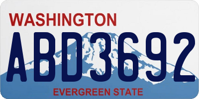WA license plate ABD3692