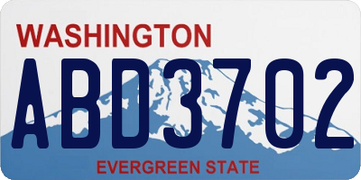 WA license plate ABD3702