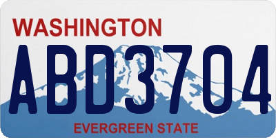WA license plate ABD3704