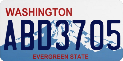 WA license plate ABD3705