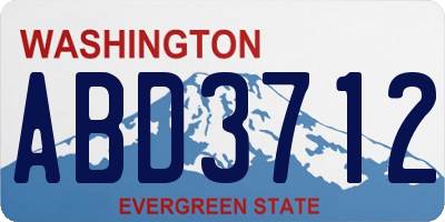 WA license plate ABD3712