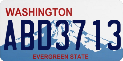 WA license plate ABD3713