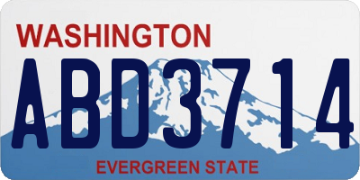 WA license plate ABD3714