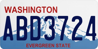 WA license plate ABD3724