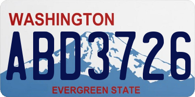 WA license plate ABD3726