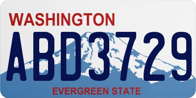 WA license plate ABD3729