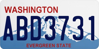 WA license plate ABD3731