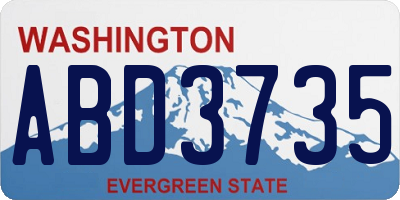 WA license plate ABD3735