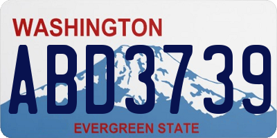WA license plate ABD3739