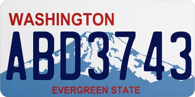 WA license plate ABD3743