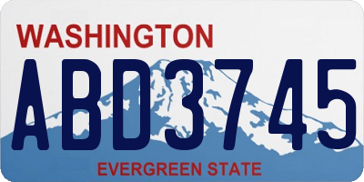 WA license plate ABD3745