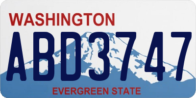 WA license plate ABD3747