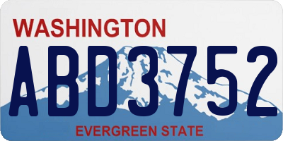 WA license plate ABD3752
