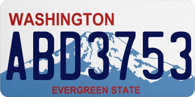 WA license plate ABD3753