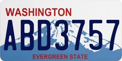 WA license plate ABD3757