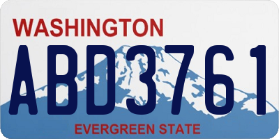 WA license plate ABD3761