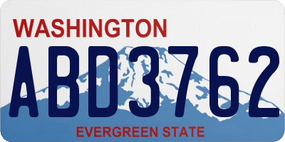 WA license plate ABD3762