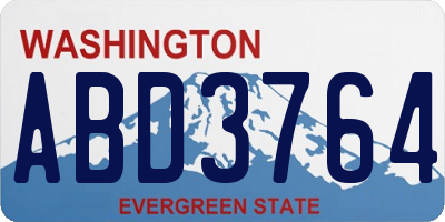 WA license plate ABD3764