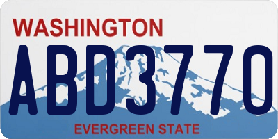 WA license plate ABD3770