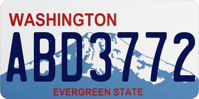 WA license plate ABD3772