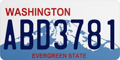 WA license plate ABD3781
