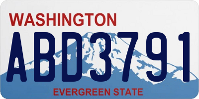 WA license plate ABD3791