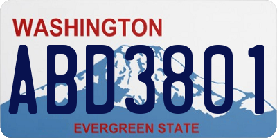 WA license plate ABD3801