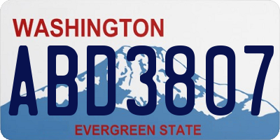 WA license plate ABD3807