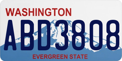 WA license plate ABD3808