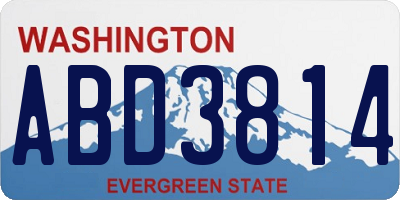 WA license plate ABD3814