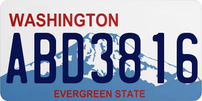 WA license plate ABD3816