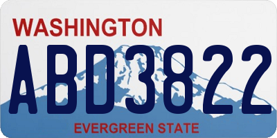 WA license plate ABD3822
