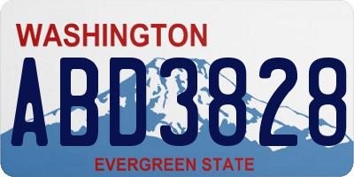 WA license plate ABD3828