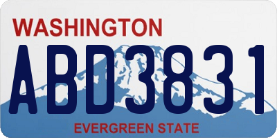 WA license plate ABD3831