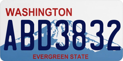 WA license plate ABD3832