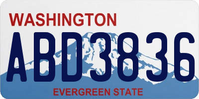 WA license plate ABD3836