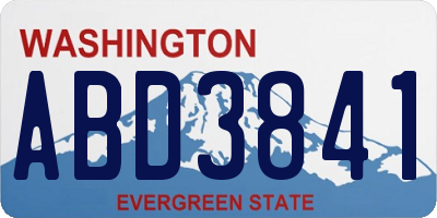 WA license plate ABD3841