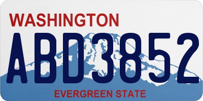 WA license plate ABD3852