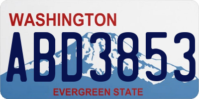 WA license plate ABD3853