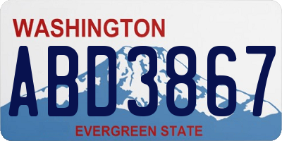 WA license plate ABD3867