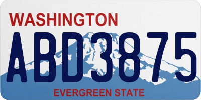 WA license plate ABD3875