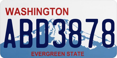 WA license plate ABD3878