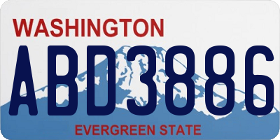 WA license plate ABD3886