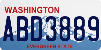 WA license plate ABD3889