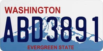 WA license plate ABD3891